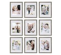 Sheffield Home 9 Piece Gallery Wall Frame Set, 11x14 Inch, Natural