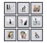Sheffield Home 9 Piece Gallery Wall Frame Set, 12x12 in. Matted to 8x8 in. (Matte Black)