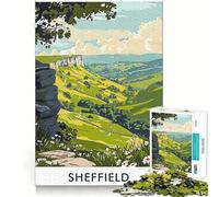 Sheffield Landscape Poster Jigsaw Puzzle for Adults 1000 Pieces Mind Exercise Toy Together Fun Precision Cut Unique Gift 50x75cm