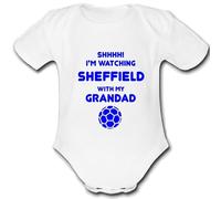 SHEFFIELD present from GRANDAD for a gift Football Unique Baby Vest Grow Babygrow Cute PERSONALISED Custom Boys Girls Unisex WEDNESDAY