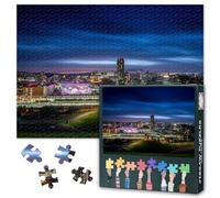 Sheffield South Yorkshire Night Skyline Jigsaw Puzzle 1000 Pieces for Adults UK County Cityscape Puzzle Modern Downtown Landscape Wall Art Living Room Decor 27.5x19.7 Inch