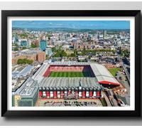 Sheffield United FC Gifts, Bramall Lane Stadium Framed Print, Poster, Wall Art, Football Club Memorabilia. The Blades. (Black Frame, 43cm x 33cm)