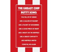 Sheffield United the greasy chip butty song art print. Size A4