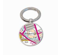 Sheffield Wed Stadium Key Ring, Hillsborough Stadium Key Ring, Football Stadium Map Key Ring, Sheff Wed Football Key Ring, Hillsborough Football Ground Map Key Ring, Wednesday Key Ring