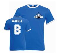 Sheffield Wednesday FC Men's Chris Waddle Ringer Tee in Blue | Size: Large Sheffield Wednesday FC Blue L