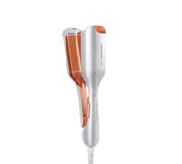 SHEGLAM Beach Babe Wave Iron for Hair 2 Barrel Crepe Iron 25mm/1inch with Smart Timer, Adjustable Temperature, Dual Voltage, Anti-Scald - Curling Rod for Beach Waves & Mermaid Hair