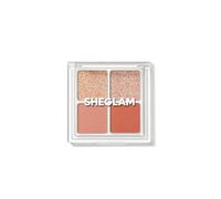 SHEGLAM Cosmic Crystal Eyeshadow Quad 4-Color Matte Glitter Eyeshadow Palette Rose Gold Warm Peach Brown Long Lasting Ultra Pigmented Smooth Blendable Eyeshadow-Charm School
