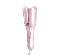 SHEGLAM Cupid's Charm Beach Babe Wave Iron for Hair 2 Barrel Crepe Iron with Smart Timer, Adjustable Temperature, Dual Voltage, Anti-Scald Curling Rod for Beach Waves & Mermaid Hair (19mm)