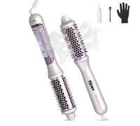 SHEGLAM Steam Thermal Brush, 38 mm Steam Blowout Brush, 4-in-1 | 3 Adjustable Steam Settings, Scald-Proof Nano-Steam, Fast Heating, Less Damage, Anti-Frizz, Dual Voltage, Volume, Long-Last