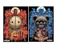 SHEGZHUC 2 Pack Diamond Painting Trick or Treat 30 x 40 cm Diamond Painting Halloween Diamond Painting Horror Diamond Painting Gothic Diamond Painting Embroidery Cross Stitch Pictures Gift Wall