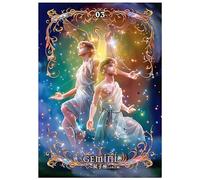 SHEGZHUC 30 x 40 cm Diamond Painting Zodiac Sign Gemini 5D Diamond Painting Zodiac Sign Gemini Adult Glitter Diamond Painting Art Embroidery Cross Stitch Pictures Gift Wall Decoration