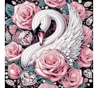 SHEGZHUC 30x30 cm Diamond Painting Swan & Flowers Rose Diamond Painting Art Embroidery Cross Stitch Pictures Gift Wall