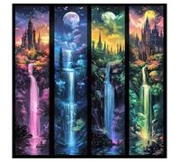 SHEGZHUC 40 x 40 cm Diamond Painting Adult Castle Landscape Waterfall