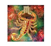 SHEGZHUC 40 x 40 cm Diamond Painting Zodiac Sign Scorpio Diamond Painting Animals 5D Diamond Painting Zodiac Sign Scorpio Embroidery Cross Stitch Diamond Painting Art Pictures Gift Wall Decoration