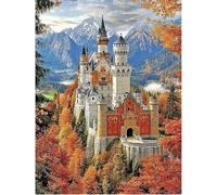 SHEGZHUC 40 x 50 cm Diamond Painting Castle Neuschwanstein Diamond Painting Landscape Autumn Church German Castle Mosaic Diamond Painting Art Embroidery Cross Stitch Pictures Gift Wall Decoration