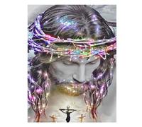 SHEGZHUC 40 x 50 cm Diamond Painting Jesus Christ Diamond Painting Pictures Adult Glitter Diamond Painting Cross Jesus Diamond Painting Art Embroidery Cross Stitch Pictures Gift Wall Decoration