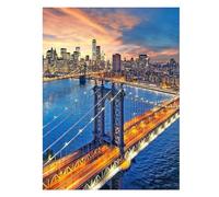 SHEGZHUC 40 x 50 cm Diamond Painting New York City Bridge Brooklyn Bridge Diamond Painting Pictures Bridges Diamond Painting Landscape Diamond Painting Art Embroidery Cross Stitch Pictures Gift Wall