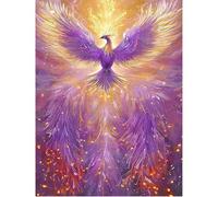 SHEGZHUC 40 x 50 cm Diamond Painting Phoenix Large Purple Diamond Painting Bird Flame Diamond Painting Pictures Animals Mosaic Diamond Painting Art Embroidery Cross Stitch Pictures Gift Wall
