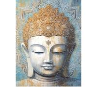 SHEGZHUC 40 x 50 cm Square Stones Diamond Painting Buddha Large Diamond Painting Pictures Buddha Zen Diamond Painting Mandala Blue Mosaic Diamond Painting Embroidery Cross Stitch Pictures Gift Wall