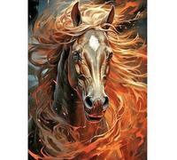 SHEGZHUC 40 x 50 cm Square Stones Diamond Painting Horses Large Fire Painting by Numbers Horses Diamond Painting Animals Mosaic Diamond Painting Art Embroidery Cross Stitch Pictures Gift Wall