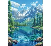 SHEGZHUC 40 x 50 cm Square Stones Diamond Painting Landscape Snow Mountain Diamond Painting Mountains and Lakes Mosaic Diamond Painting Art Embroidery Cross Stitch Pictures Gift Wall Decoration