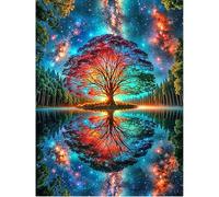 SHEGZHUC 40 x 50 cm Square Stones Diamond Painting Tree of Life Colourful Reflection Diamond Painting Tree of Life Mosaic Diamond Painting Art Embroidery Cross Stitch Pictures Gift Wall Decoration