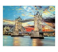 SHEGZHUC 50 x 40 cm Diamond Painting Bridge London Diamond Painting London Tower Bridge Diamond Painting Landscape Mosaic Diamond Painting Art Embroidery Cross Stitch Pictures Gift Wall Decoration