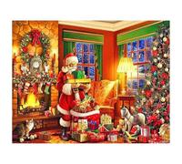 SHEGZHUC 50 x 40 cm Diamond Painting Christmas Window Pictures Diamond Art Santa Claus Christmas Tree Cross Stitch Gift Decoration