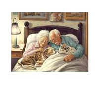 SHEGZHUC 50 x 40 cm Diamond Painting Elderly People Diamond Painting Dogs Old Man Old Woman Diamond Painting Animals Diamond Painting Art Embroidery Cross Stitch Pictures Gift Wall Decoration