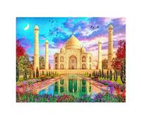 SHEGZHUC 50 x 40 cm Diamond Painting Taj Mahal 5D Diamond Painting Taj Mahal Diamond Painting Landscapes and Nature India Diamond Painting Art Embroidery Cross Stitch Pictures Gift Wall Decor