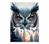 SHEGZHUC 5D Diamond Painting Owls 40 x 50 cm Diamond Painting Mosaic Owl Diamond Picture Art Owls Diamond Painting Tree Diamond Art Jungle Sunset Pictures Diamond Painting Animals for Adults