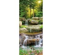 SHEGZHUC Diamond Art Waterfall Scenery 50 x 110 cm Waterfall Diamond Painting Forest Diamond Painting Tree Sunrise Crystal Art Diamond Painting Sunset Diamond Art Flowers Diamond Painting Landscape