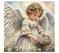 SHEGZHUC Diamond Painting Angel with Wings Defloration 30 x 30 cm Diamond Painting Fairies and Elves White Girls Mosaic Diamond Painting Art Embroidery Cross Stitch Pictures Gift Wall Decoration