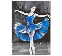 SHEGZHUC Diamond Painting Ballerina Blue 30x40cm Diamond Ballet Painting Painting by Numbers Ballerina Woman Mosaic Diamond Art Painting Cross Embroidery Paintings