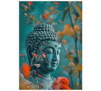SHEGZHUC Diamond Painting Buddha 30 x 40 cm Diamond Painting Pictures Buddha Zen Diamond Painting Flowers Buddha Picture Mosaic Diamond Painting Art Embroidery Cross Stitch Pictures Gift Wall
