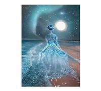 SHEGZHUC Diamond Painting Dancing Woman 40 x 50 cm 5D Diamond Painting Adult Ballerina Ballet Beach Sea Moon Elves Fairies Princess Landscape