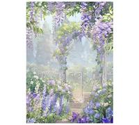 SHEGZHUC Diamond Painting Flowers Lilac 30 x 40 cm Round Stones Adults Nature/Floral Garden Gate Art Embroidery Cross Stitch Gift Wall