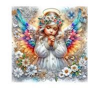 SHEGZHUC Diamond Painting Girls 30 x 30 cm Diamond Painting Elves Fairies Flower Fairy Butterfly Fairy Angel Wings Colourful Diamond Painting Art Embroidery Cross Stitch Pictures Gift Wall Decoration