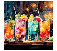 SHEGZHUC Diamond Painting Kitchen Bar 30 x 40 cm Diamond Painting Wine Whiskey Drinks Paint by Numbers Adult Wine Glasses Mosaic Diamond Painting Art Embroidery Cross Stitch Pictures Gift Wall Decor