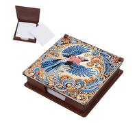 SHEGZHUC Diamond Painting Note Box Refill Pack Holder Bamboo Notepad with 160 Sheets Diamond Painting Note Box Wooden Mosaic Pictures Gift Bird Eagle Animals