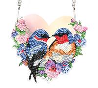 SHEGZHUC Diamond Painting Pendant Suncatcher: Bird Hummingbird Lovebirds Diamond Painting Art Embroidery Cross Stitch Gift Window Front Door for Hanging Decoration