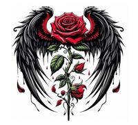 SHEGZHUC Diamond Painting Rose with Wings 30 x 30 cm Diamond Painting Flowers Roses Diamond Painting Gothic Horror Mosaic Diamond Painting Art Embroidery Cross Stitch Pictures Gift Wall Decoration
