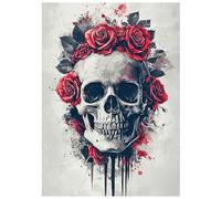 SHEGZHUC Diamond Painting Skull Roses 30 x 40 cm Diamond Painting Skull Diamond Painting Horror Gothic Halloween Mosaic Diamond Painting Art Embroidery Cross Stitch Pictures Gift Wall Decor