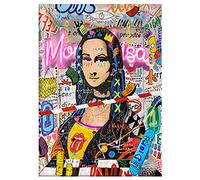 SHEGZHUC Diamond Painting Woman 40 x 50 cm Diamond Painting Mona Lisa Diamond Painting Pop Art Neon Fluorescence Painting by Numbers Adult Woman Diamond Painting Glitter Graffiti Ladies Pictures