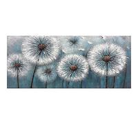 SHEGZHUC Flower Scenes Wall Pictures 110 x 50 cm Painting of Dandelions Crystal Art Kits Dandelion 5D DIY Diamond Art Dandelion Blue Diamond Jewel Art Flower Cross Stitch Kit Paint by Numbers Flowers