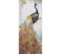SHEGZHUC Large Diamond Painting Peacocks 50 x 110 cm Diamond Painting Round Square Blue Peacock Peacock Diamond Art Peacock Painting by Numbers Diamond Mosaic Animals Animal Print Rhinestone Sticker