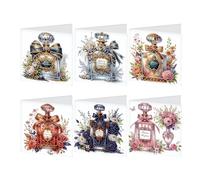 SHEGZHUC Set of 6 Diamond Painting Greeting Cards Perfume, Cards Women's Perfume with Envelopes, Birthday Card, Thank You Card, Blessing Card, Holiday Cards, Gift Suitable for All Ages