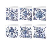 SHEGZHUC Set of 6 Diamond Painting Greeting Cards Set Flowers Rose Mandala, Cards Blue with Envelopes, Birthday Card, Thank You Card, Blessing Card, Holiday Cards, Gift Suitable for All Ages