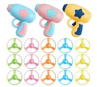 SHEHARUHI 18 Pieces Cat Fetch Toy Launcher with Colorful Flying Propellers Set, Cat Playing Interactive Tracking Toys for Kitten Chasing Training Hunting Indoor & Outdoor