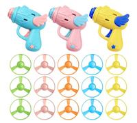 SHEHARUHI 18 Pieces Cat Fetch Toy Launcher with Colorful Flying Propellers Set, Cat Playing Interactive Tracking Toys for Kitten Chasing Training Hunting Indoor & Outdoor